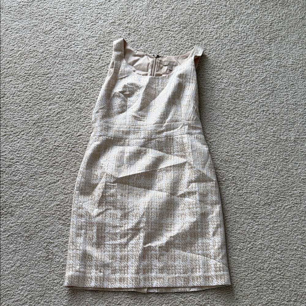 Banana Republic Textured Cream Mini Dress